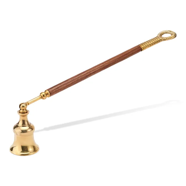 NKlaus Kerzenlöscher Messing Holzgriff 26,5cm Dochtlöscher
