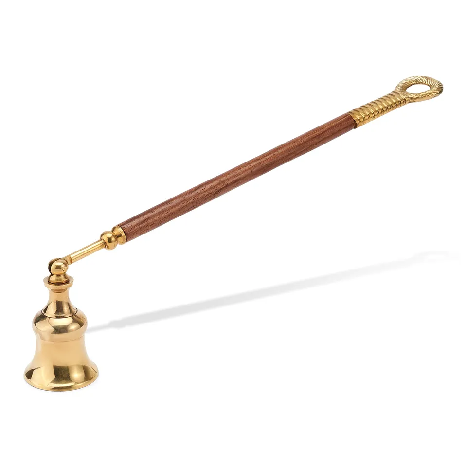NKlaus Kerzenlöscher Messing Holzgriff 26,5cm Dochtlöscher