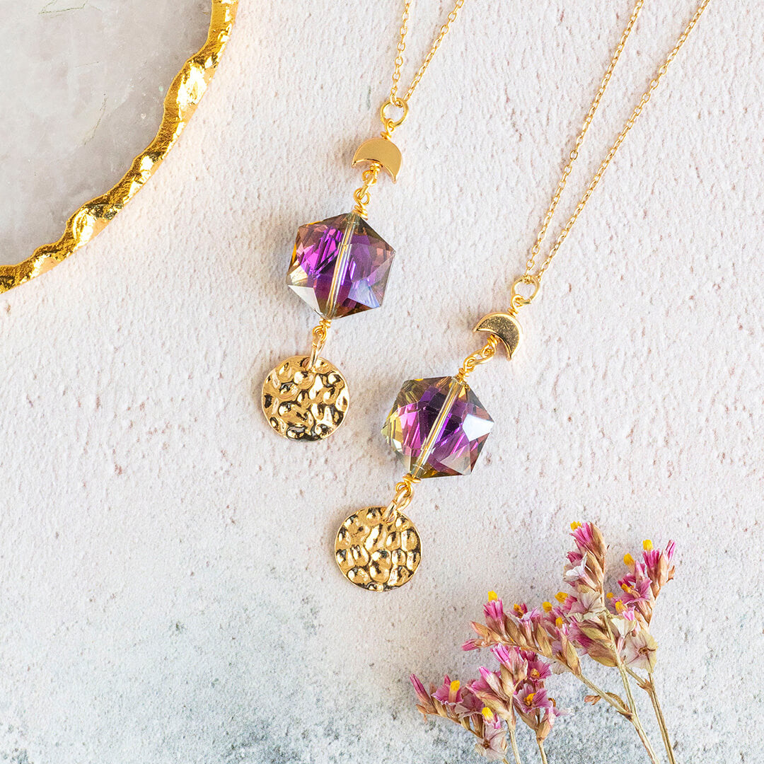 Joy by Corrine Smith Eclipse Hex Halskette Gold Lila Limitiert