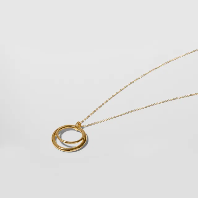 Stilnest Duo Kette 24k Gold Vermeil 45cm Statement Halskette