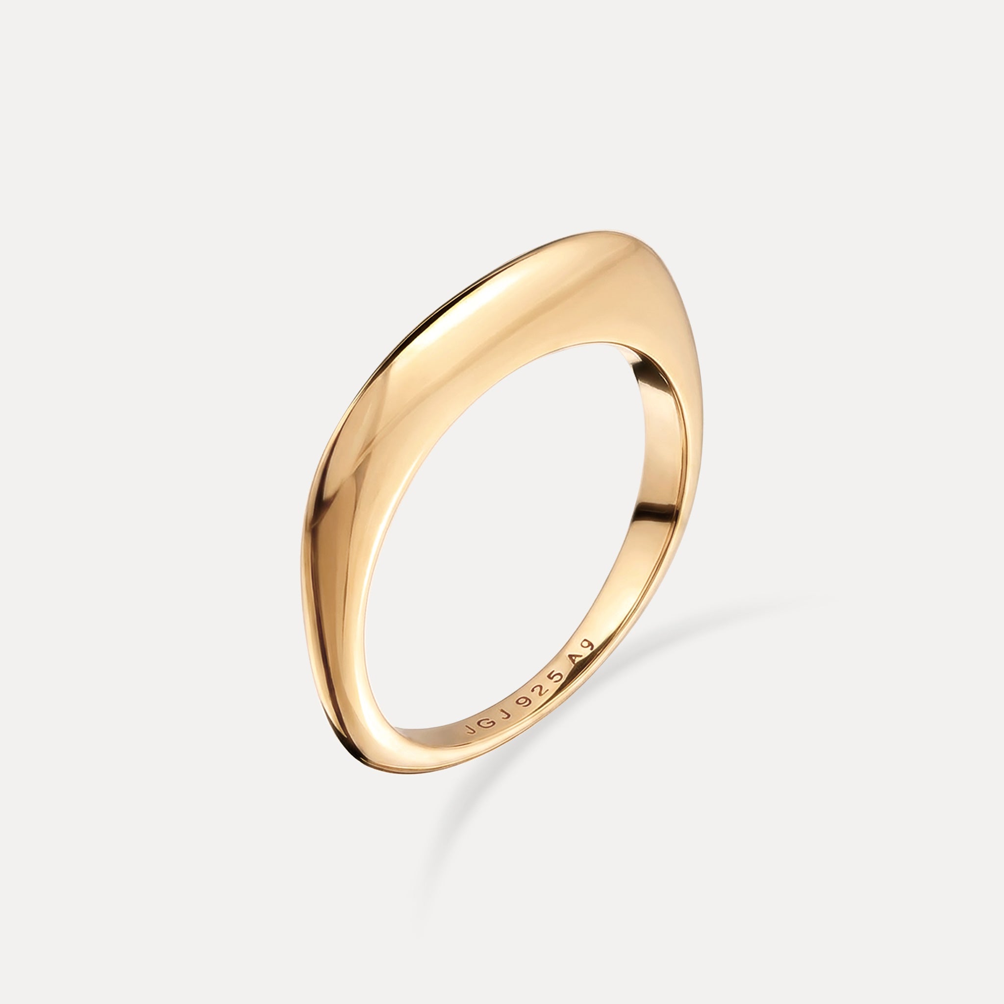 Stilnest Contour Ring 24k Gold Vermeil Gr 52 Stapelring