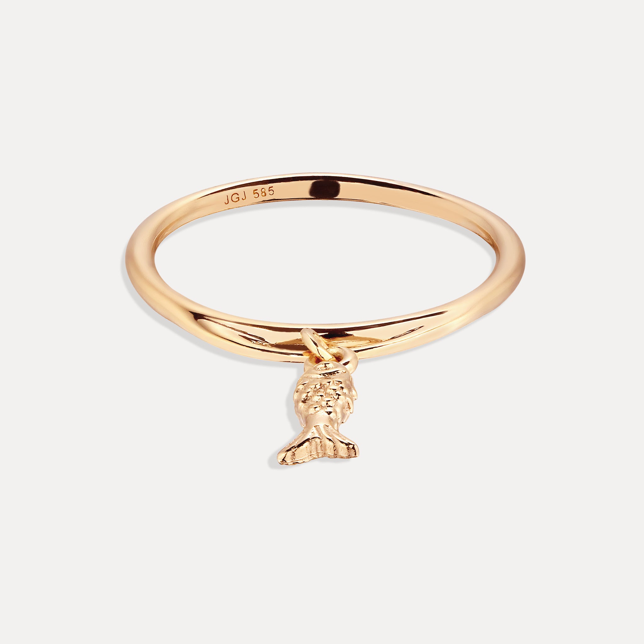 Stilnest Tiny Fish Ring 585 Gold Gr. 52 Fisch Massivgold