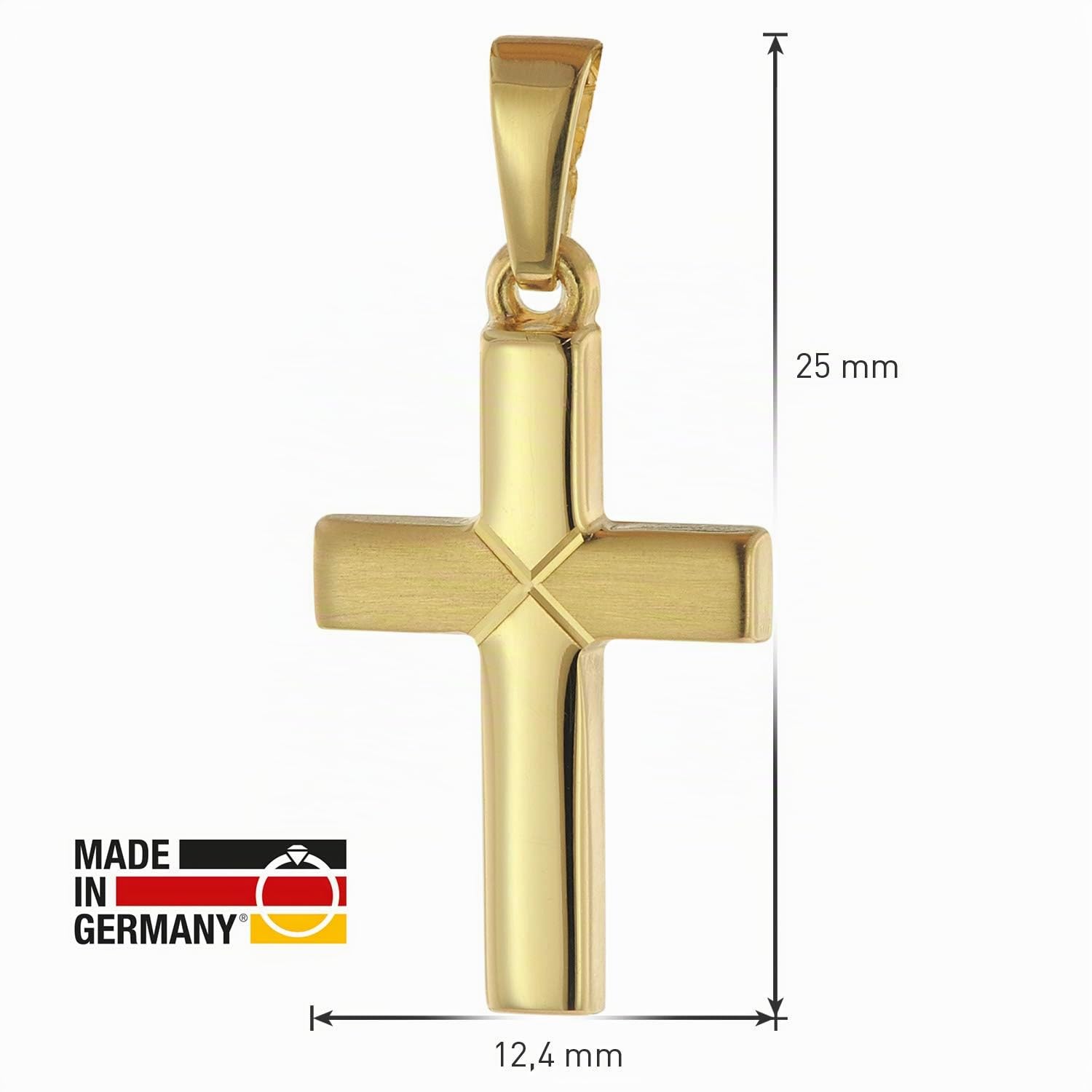 trendor Halsketten Kreuz-Anhänger Kinder Gold 333 42cm