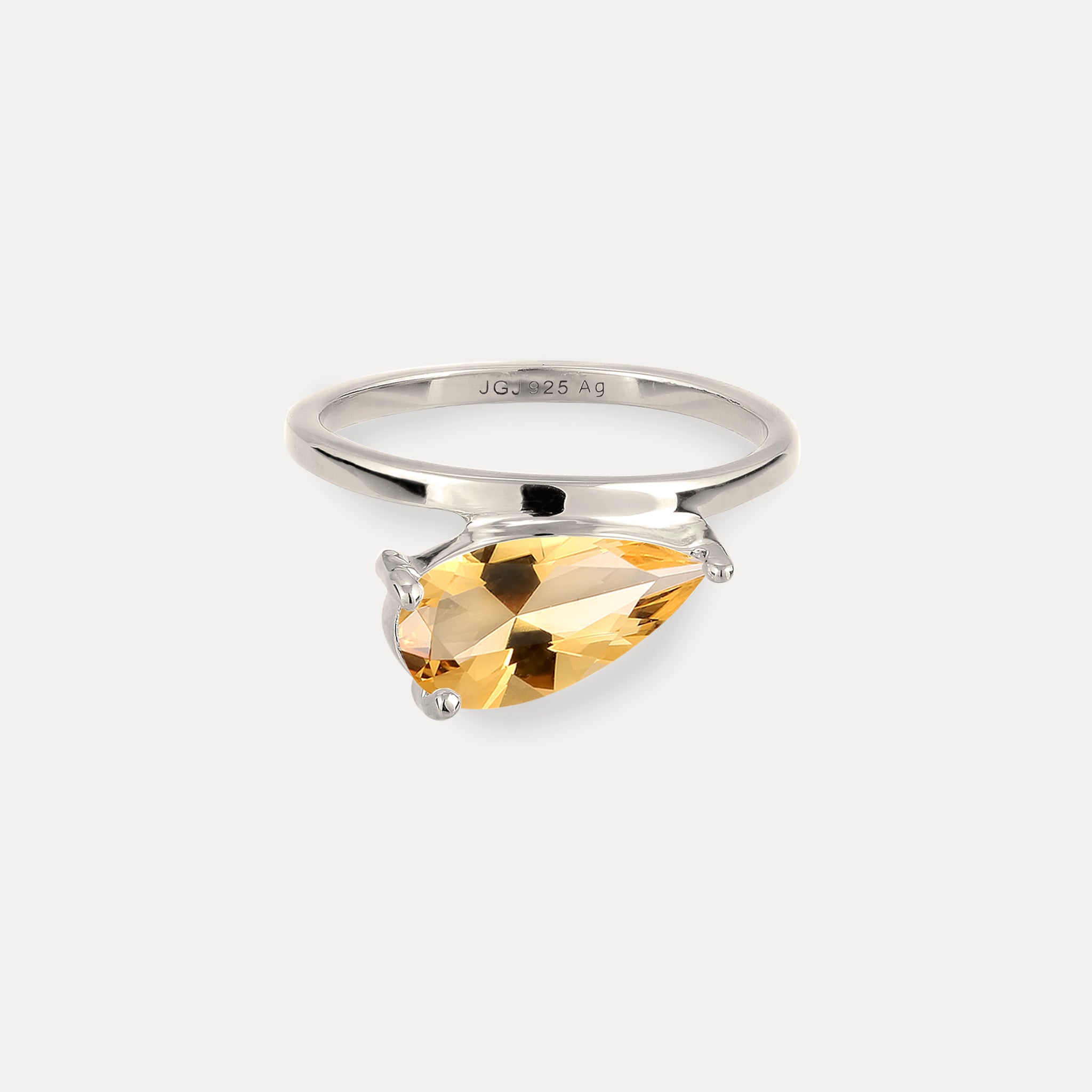 Stilnest Balance Drop Ring Citrin Gold Vermeil Gr.54