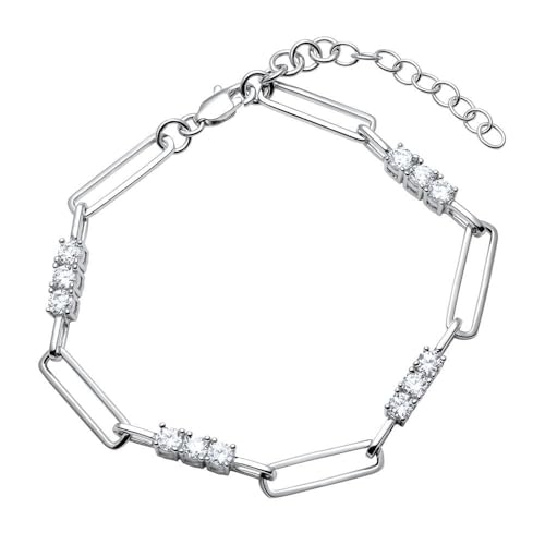JEWLIX ID-Armband 925er Silber Rhodiniert Zirkonia