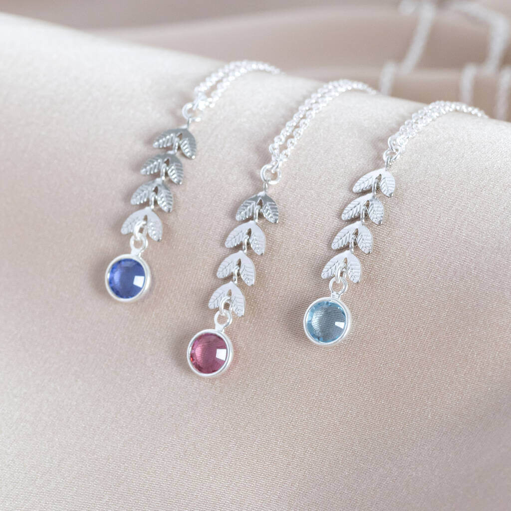 Joy by Corrine Smith Silver Leaf Chain Halskette Silber Geburtsstein