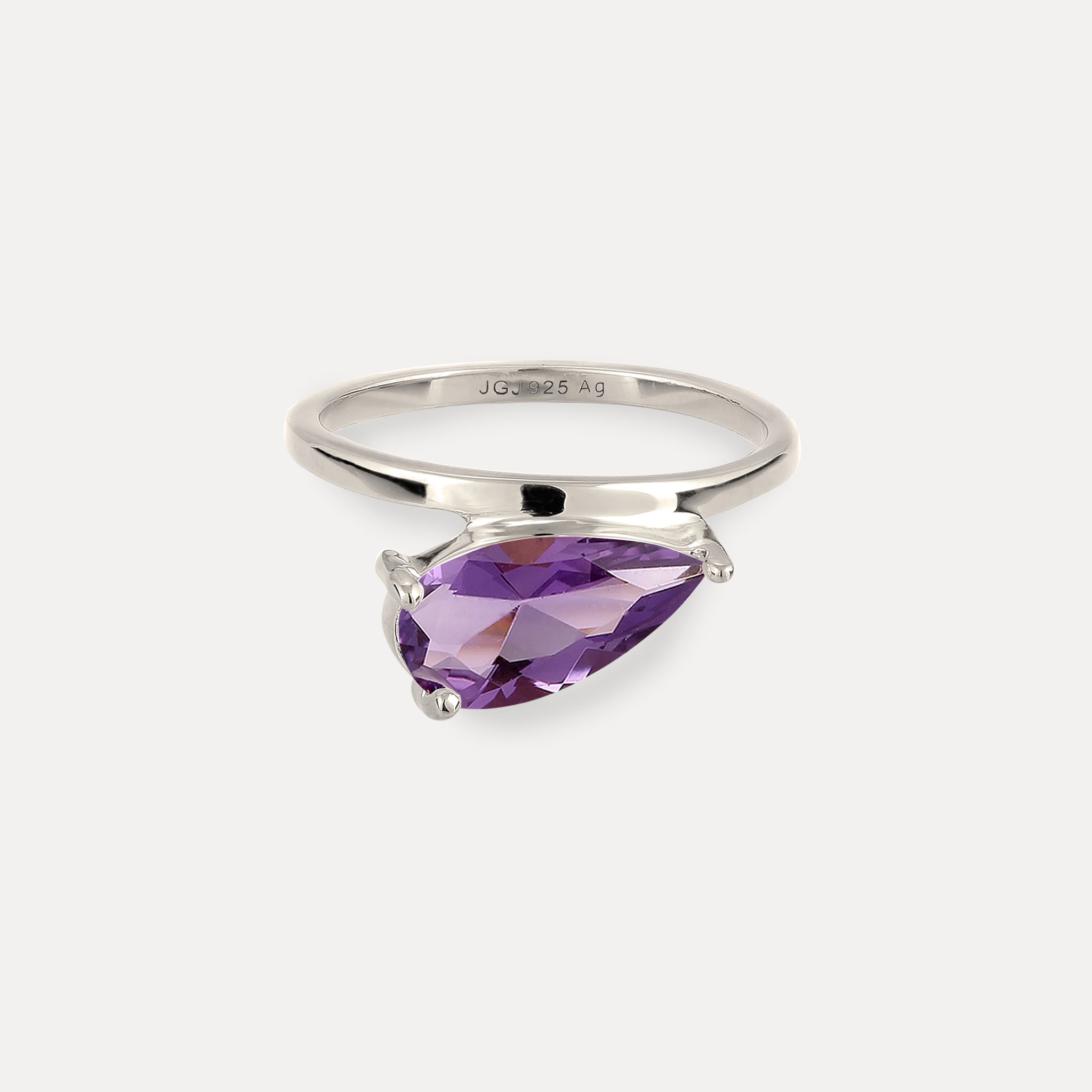 Stilnest Amethyst Balance Drop Ring Vermeil Gr.56