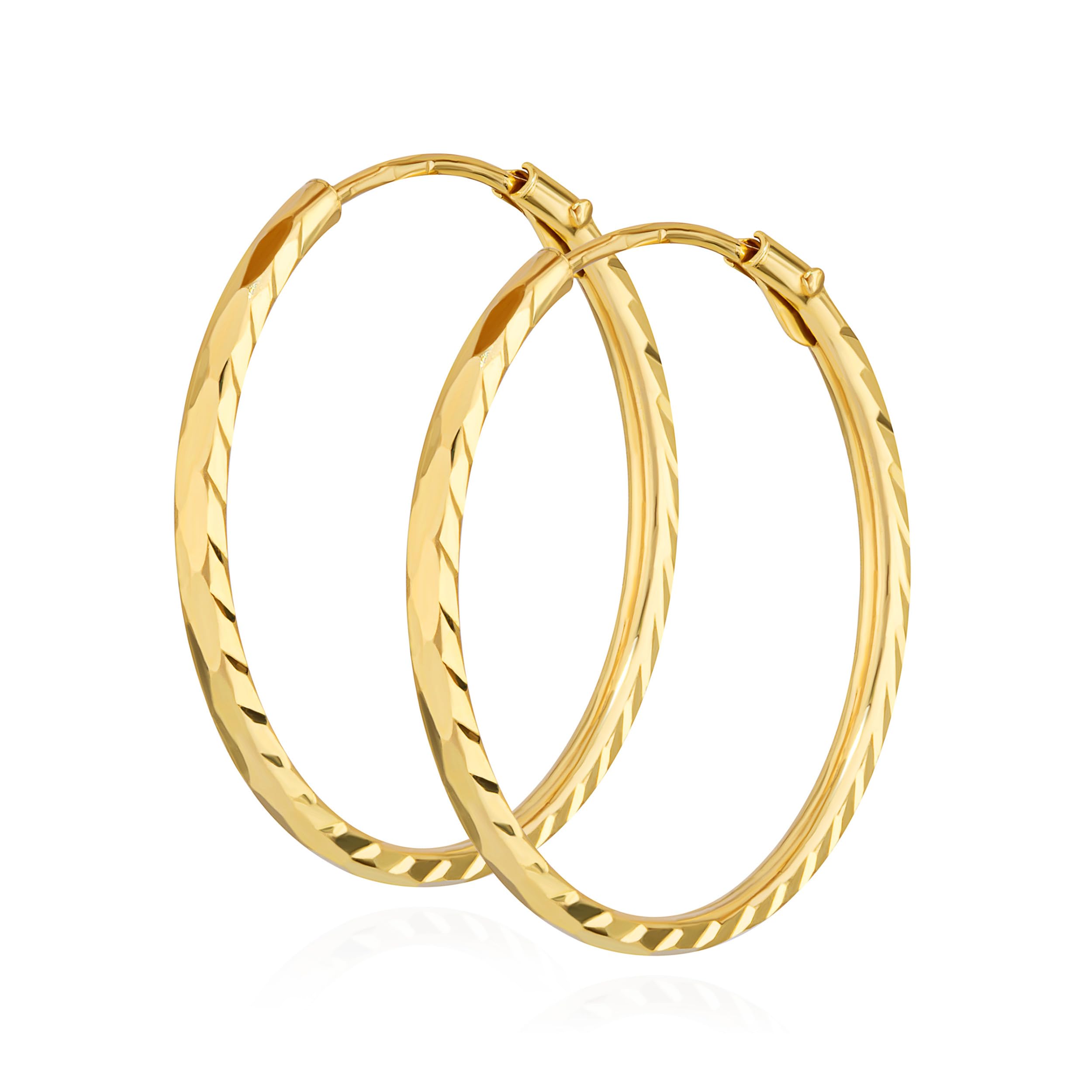 NKlaus Paar Creolen 333 Gelbgold Ohrringe 1,1 mm Gelbgold