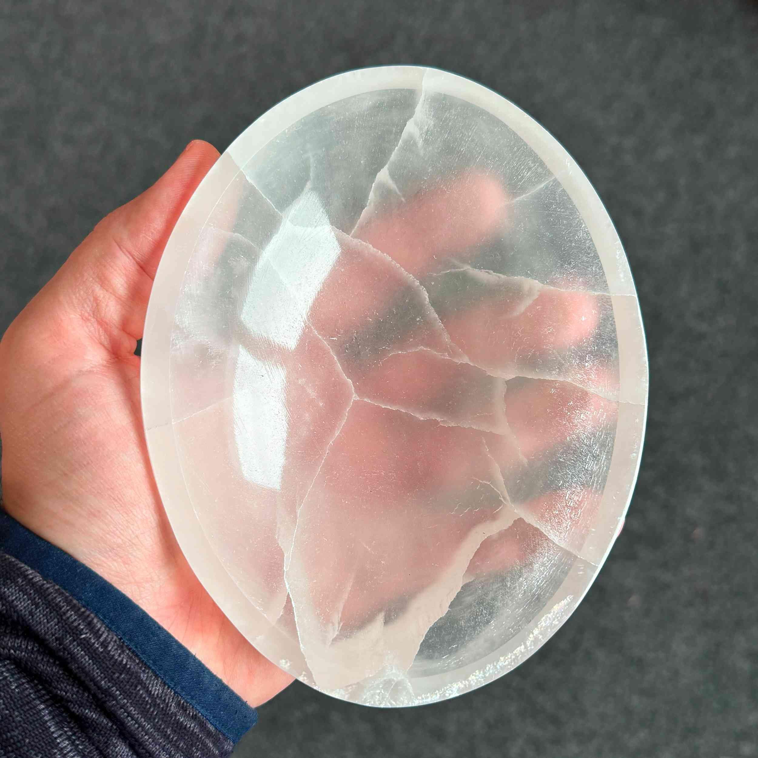 NKlaus Healing Crystals Selenit-Schale oval 15,5cm Reinigung