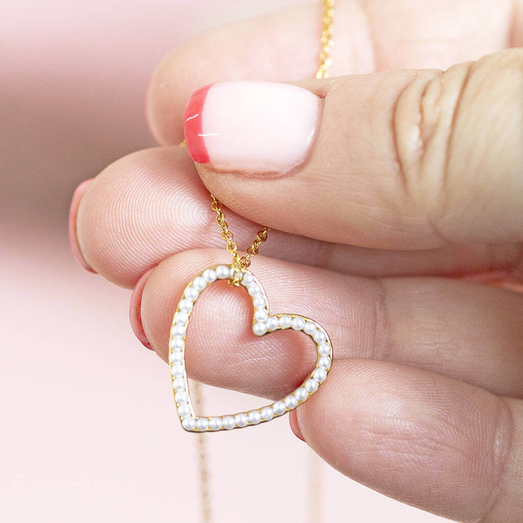 Joy by Corrine Smith Pearl Heart Halskette Gold Perlenherz