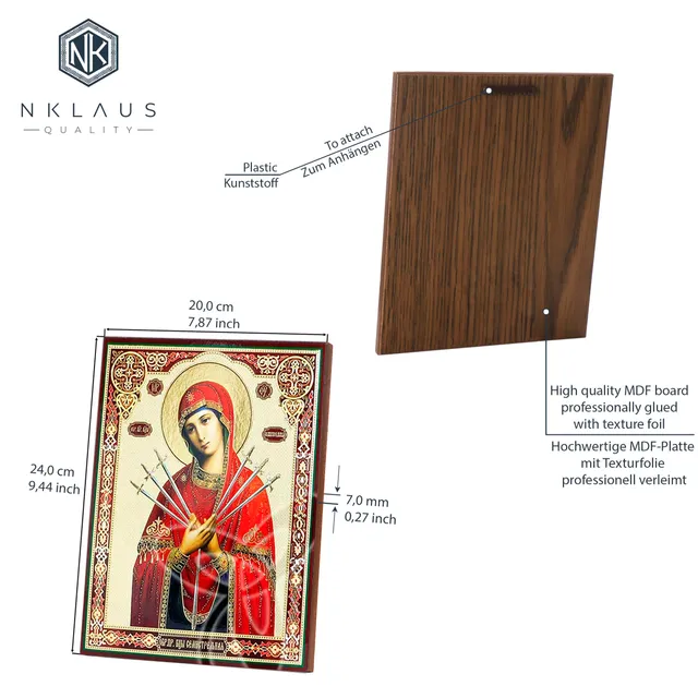 NKlaus Religious Icons Ikone Mäßigung Holz 20x24cm