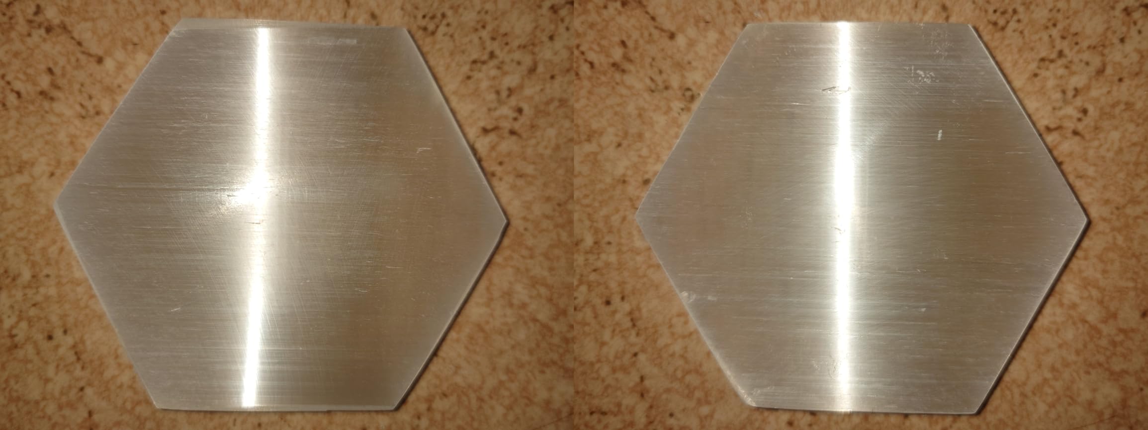 NKlaus Selenit Ladeplatte Sechseck 7-8cm Satin weiß