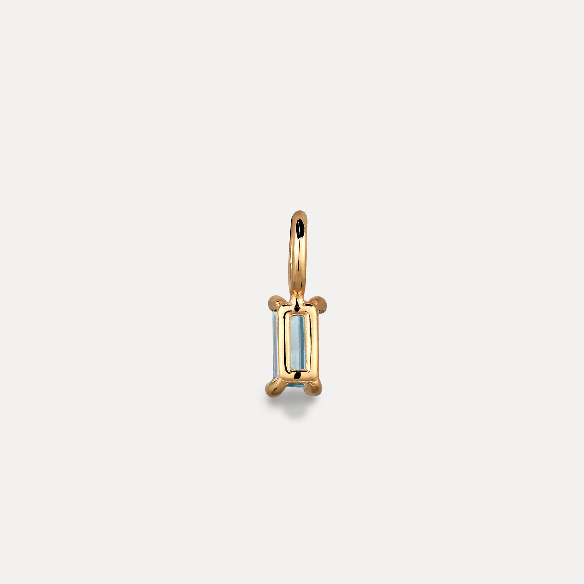 Stilnest Aquamarin Baguette Anhänger Gold Vermeil blau