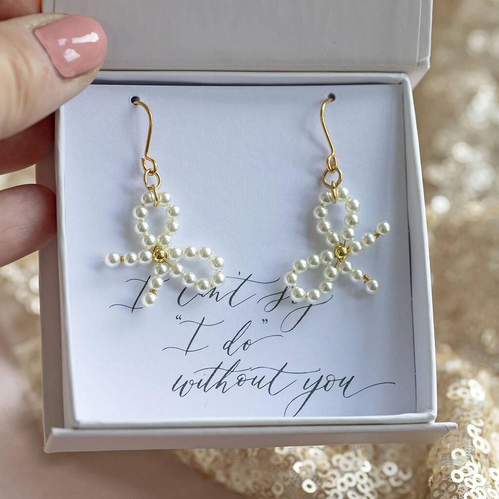 Joy by Corrine Smith Schleifen Ohrringe Perle Silber 2 cm