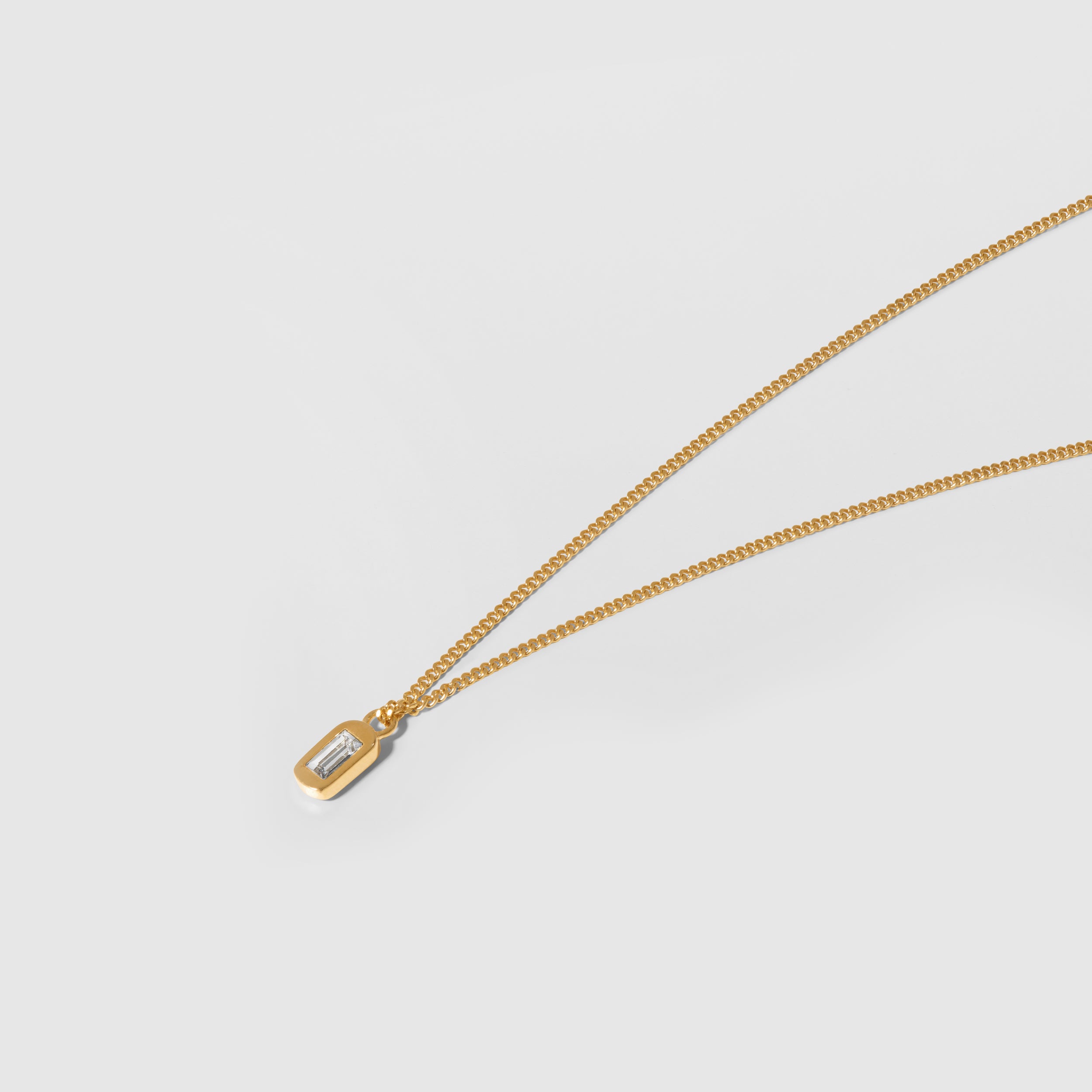 Stilnest Unique Kette Weiße Kristalle Halskette 24k Gold 45cm