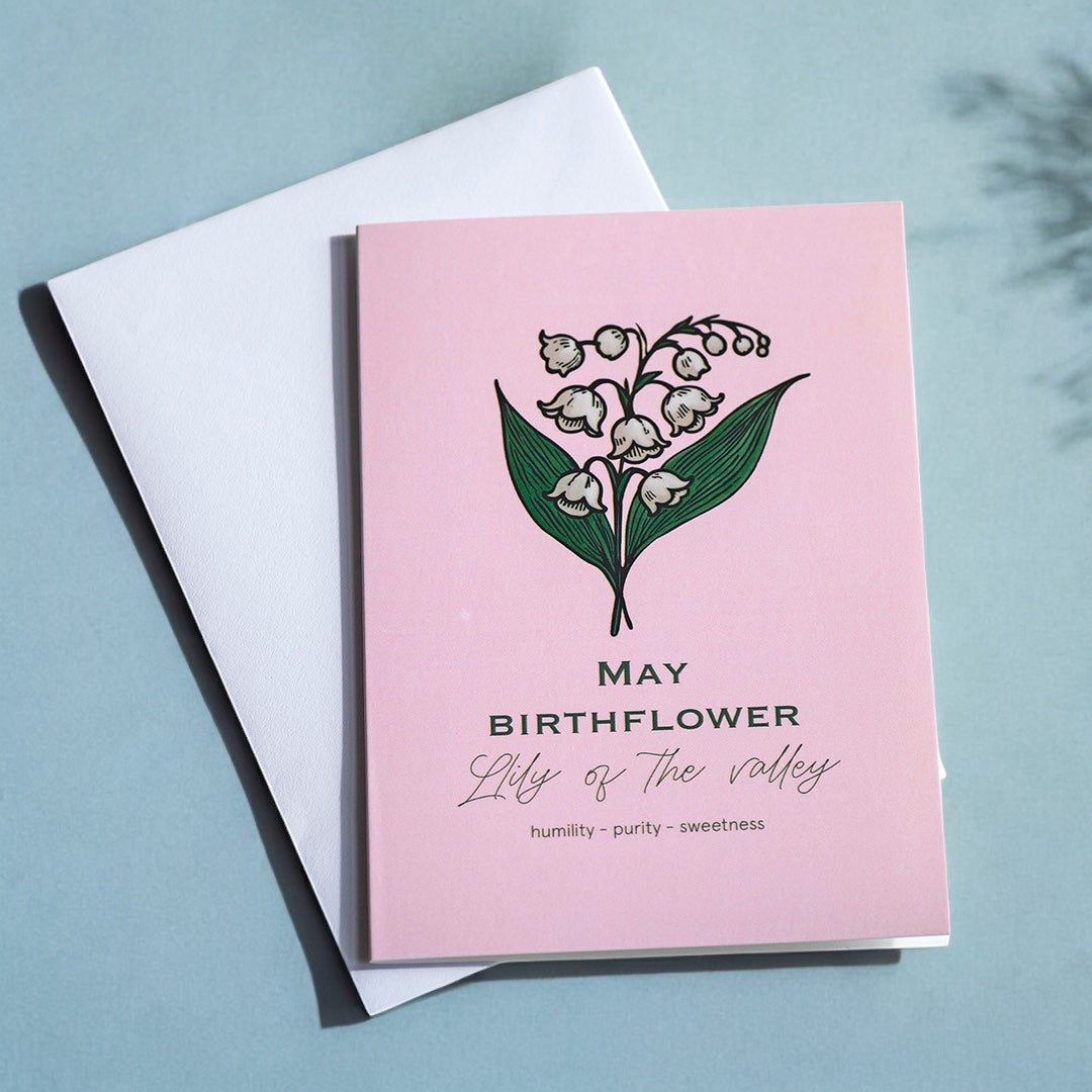 Joy by Corrine Smith May Birth Flower Karte Maiglöckchen A6
