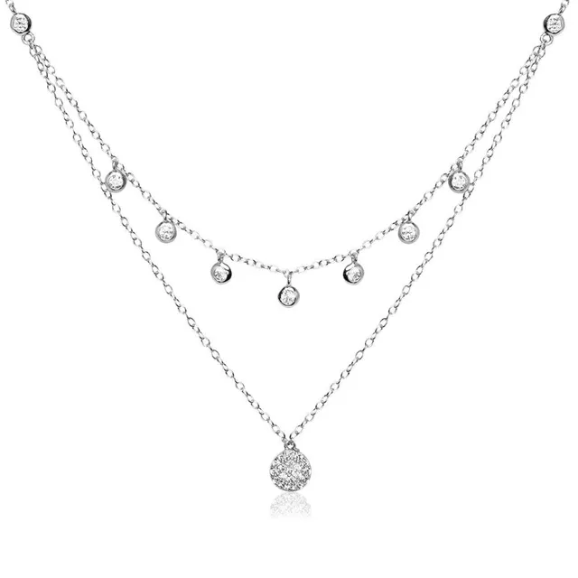 JEWLIX Ketten mit Anhänger Kette Sterlingsilber Zirkonia Halskette
