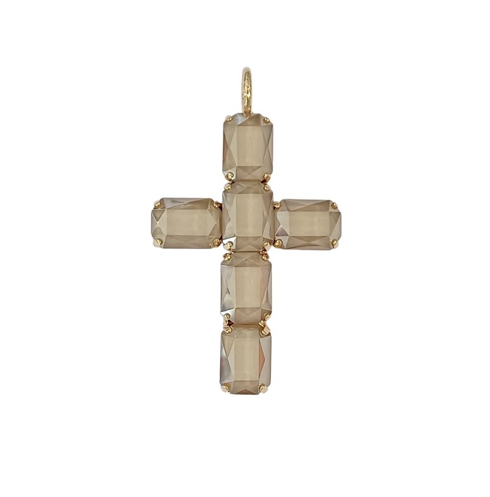 Alevá Bijoux Princess Mirror Kreuzanhänger Kristall 7 cm