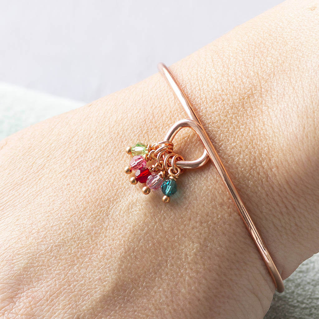 Joy by Corrine Smith Family Bangle Geburtsstein Armreif Gold