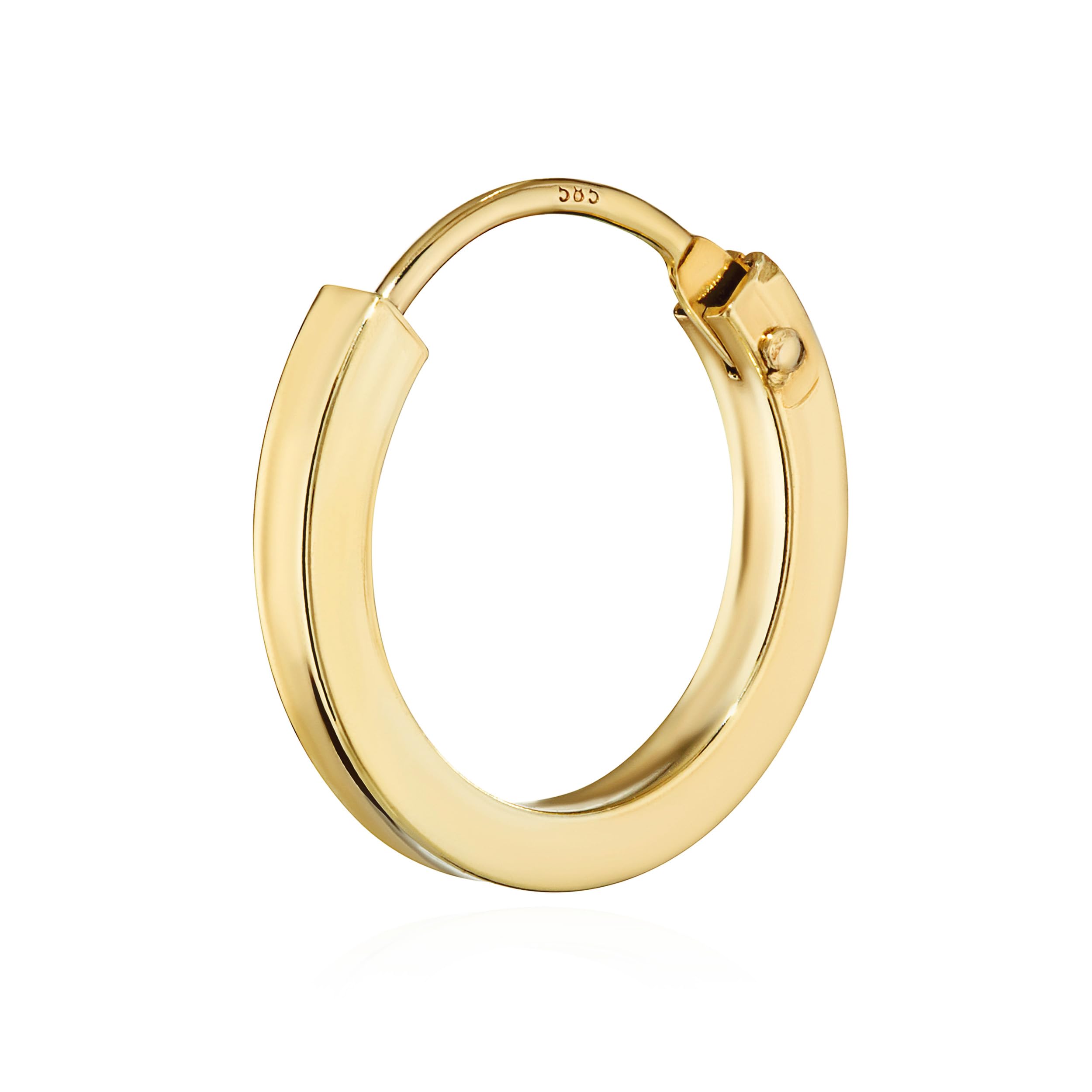 NKlaus Creolen Ohrringe 585 Gelbgold 12 mm quadratisch