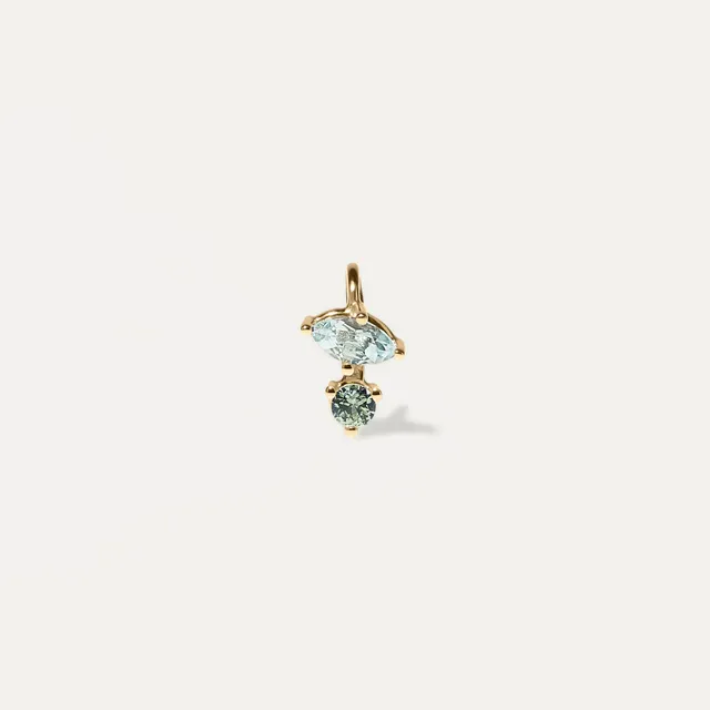 Stilnest Joy Anhänger 585 Gold Aquamarin Saphir Blau