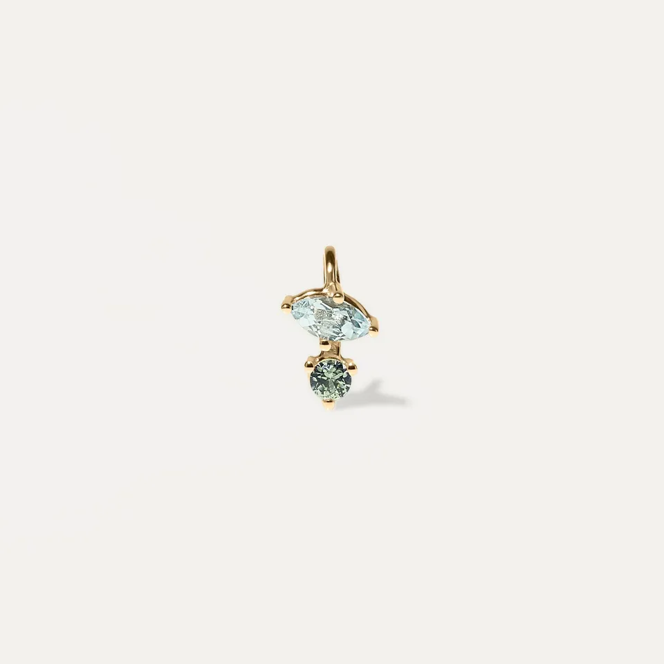 Stilnest Joy Anhänger 585 Gold Aquamarin Saphir Blau