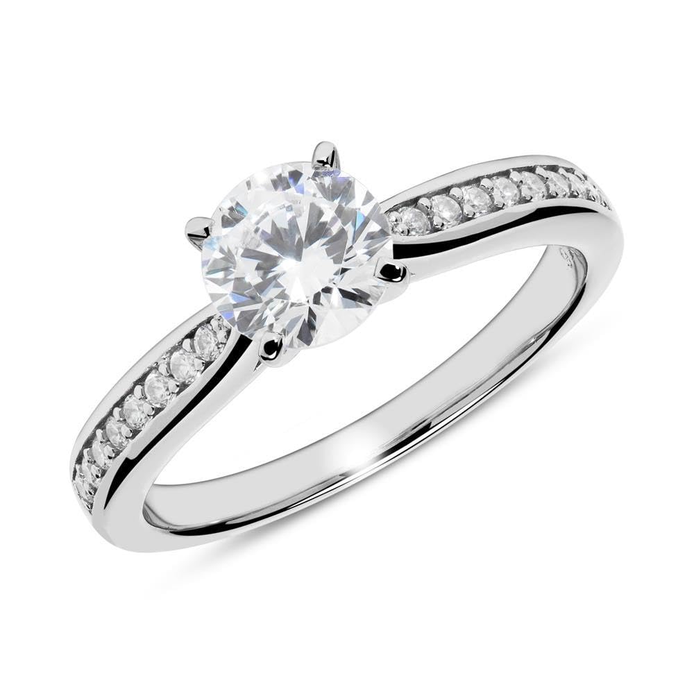 JEWLIX Verlobungsring 925 Silber Zirkonia Ring 58mm