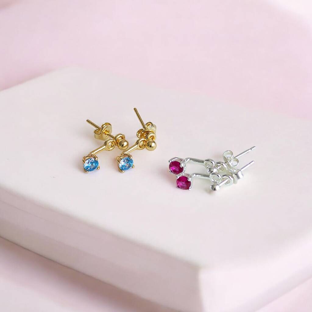 Joy by Corrine Smith Illusion Birthstone Ohrstecker Gold