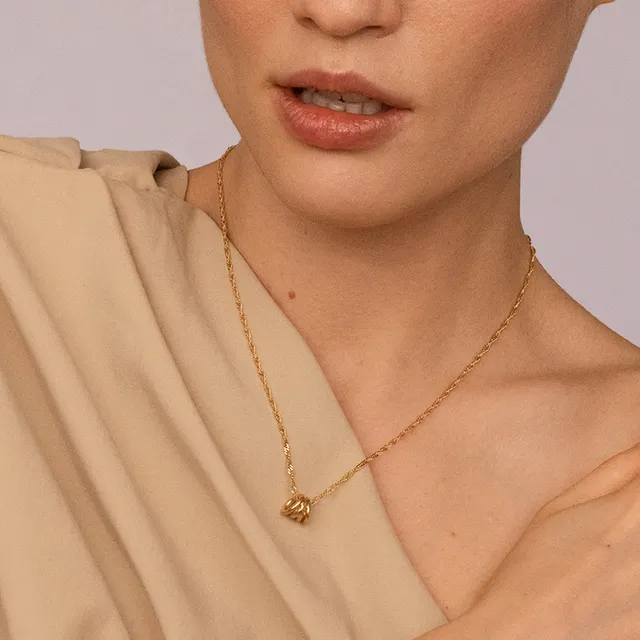 Stilnest Hypnotic Loop Anhänger 24k Gold Vermeil Spirale