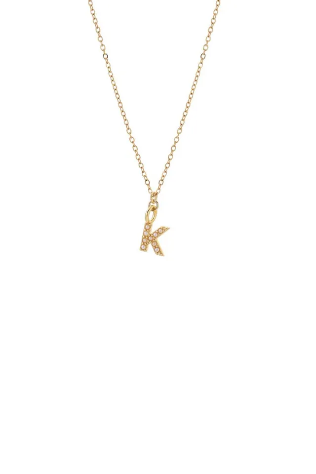 Joy by Corrine Smith Initial K Halskette Gold Perle