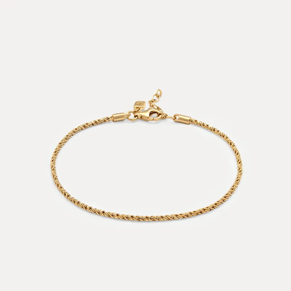 Stilnest Spiral Chain Armband 17+2cm Gold Vermeil
