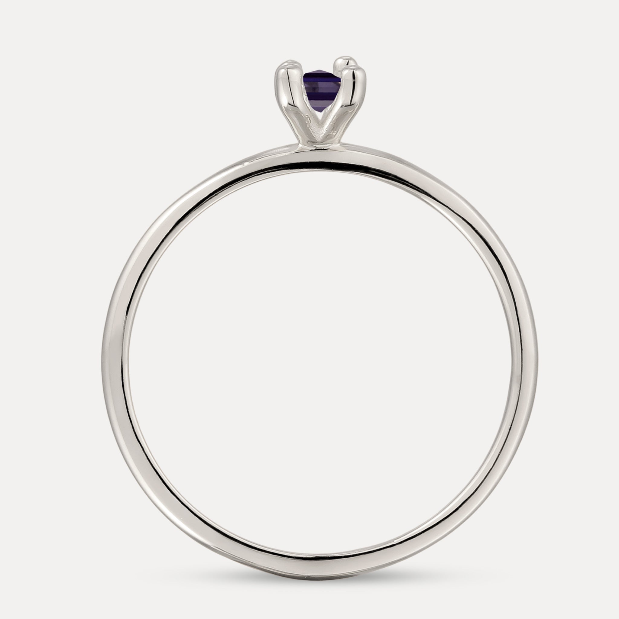 Stilnest Iolith Solitär Ring Baguette Lila Gold 52