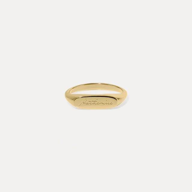 Stilnest Flat-Top Ring 585 Gold gravierbar Gr.52