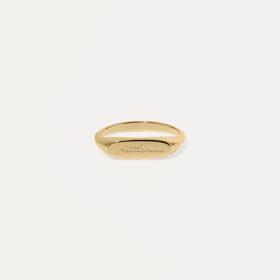 Stilnest Flat-Top Ring 585 Gold gravierbar Gr.52