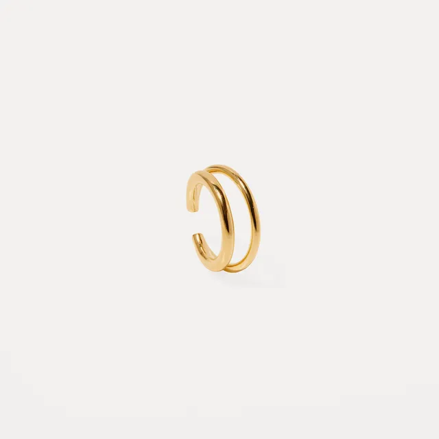 Stilnest Duo Ear Cuff Ohrringe 24k Gold Vermeil Ohrklemme