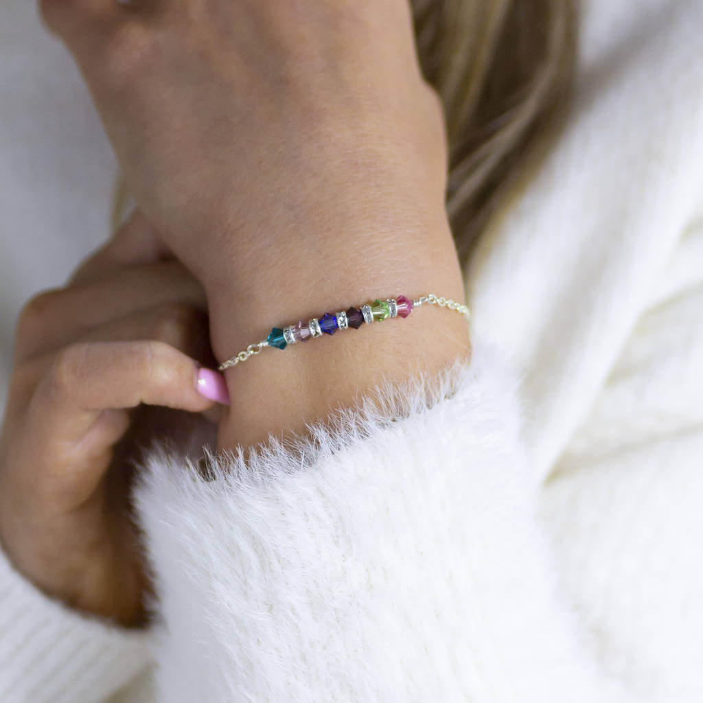 Joy by Corrine Smith Family Birthstone Bar Armband Silber