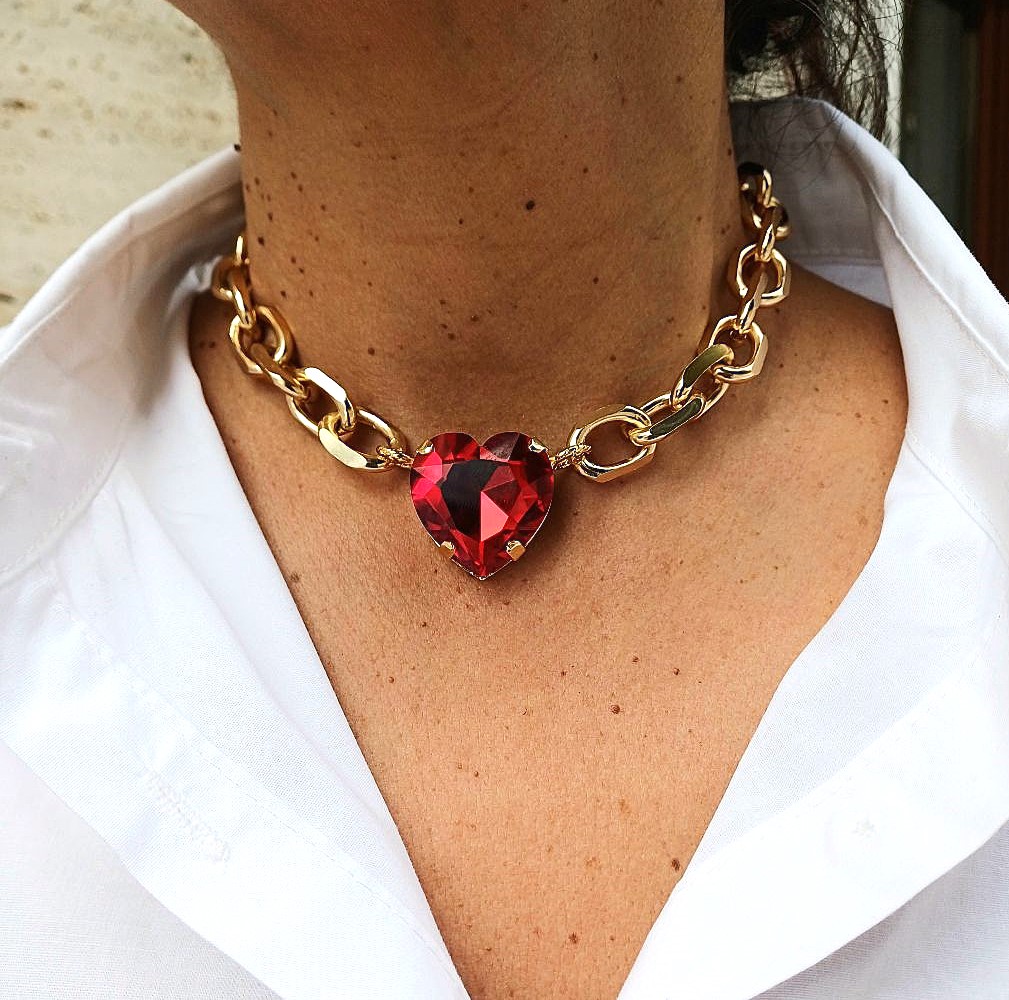 Alevá Bijoux Corazon Choker Halskette Gold 41 cm