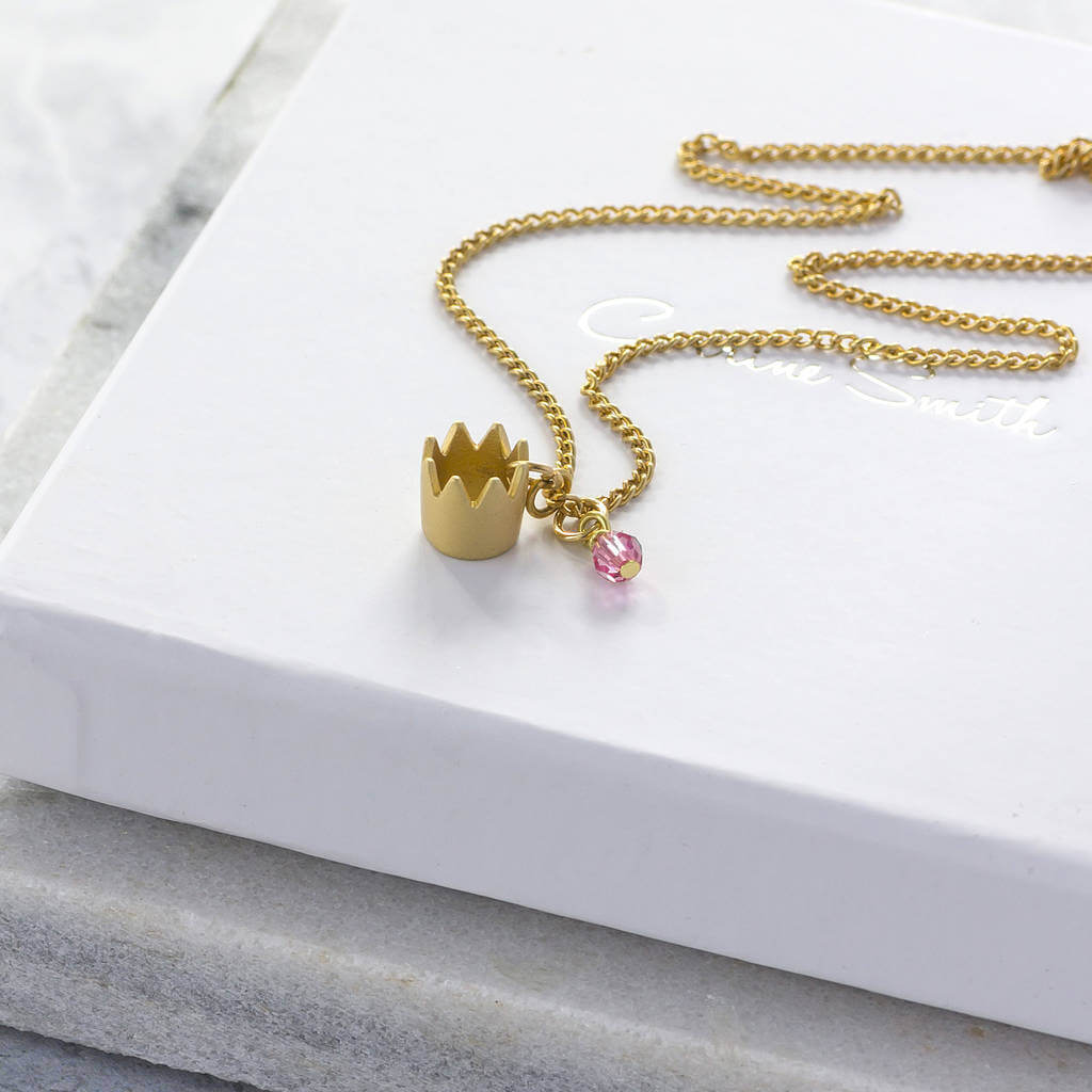 Joy by Corrine Smith Gold Crown Halskette Gold Geburtsstein