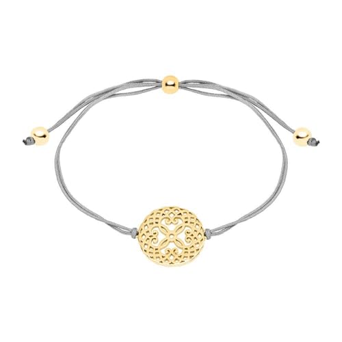 JEWLIX ID-Armband Damen Textil 925er Silber vergoldet