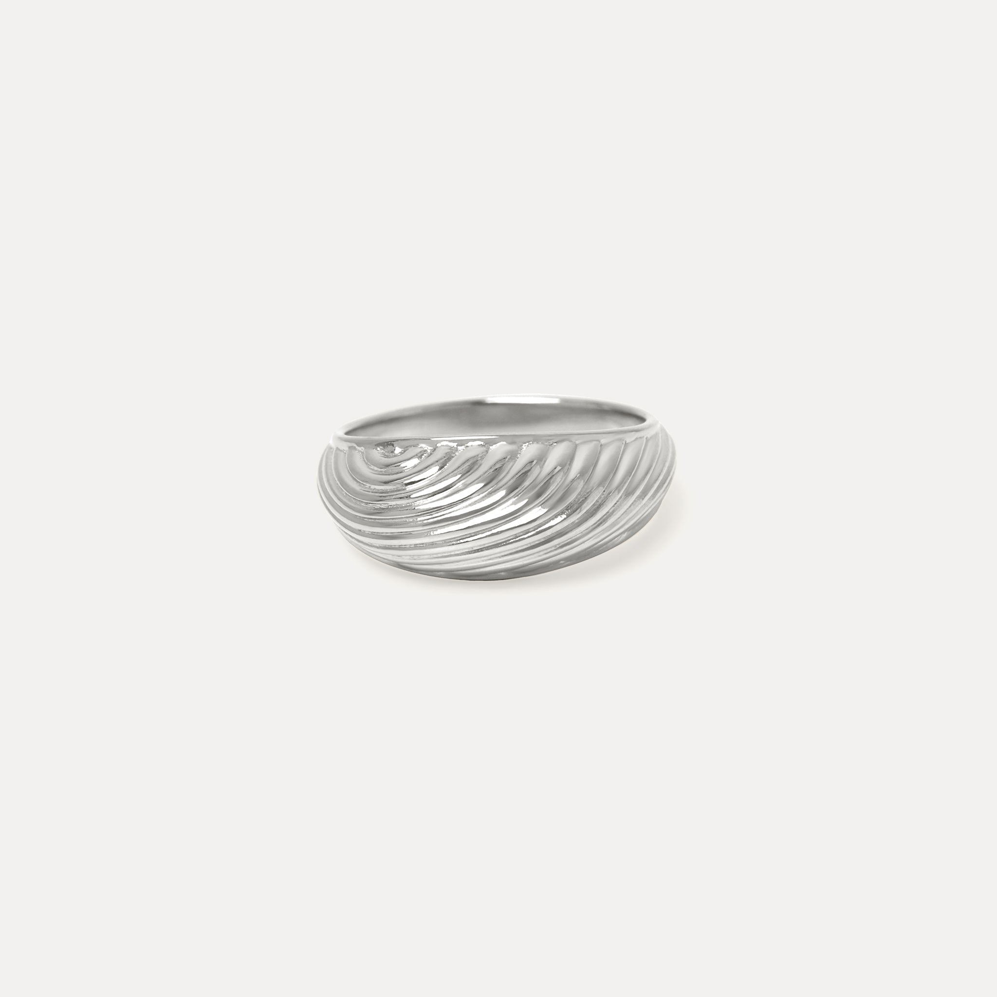 Stilnest Rings Ribbed Bombé Ring 24k Gold Gr. 52