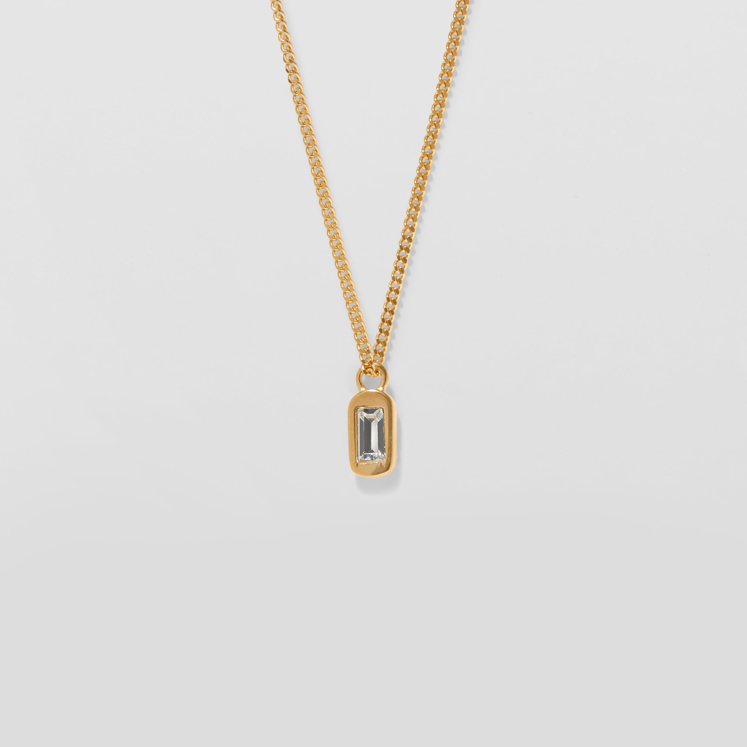Stilnest Unique Kette Weiße Kristalle Halskette 24k Gold 45cm