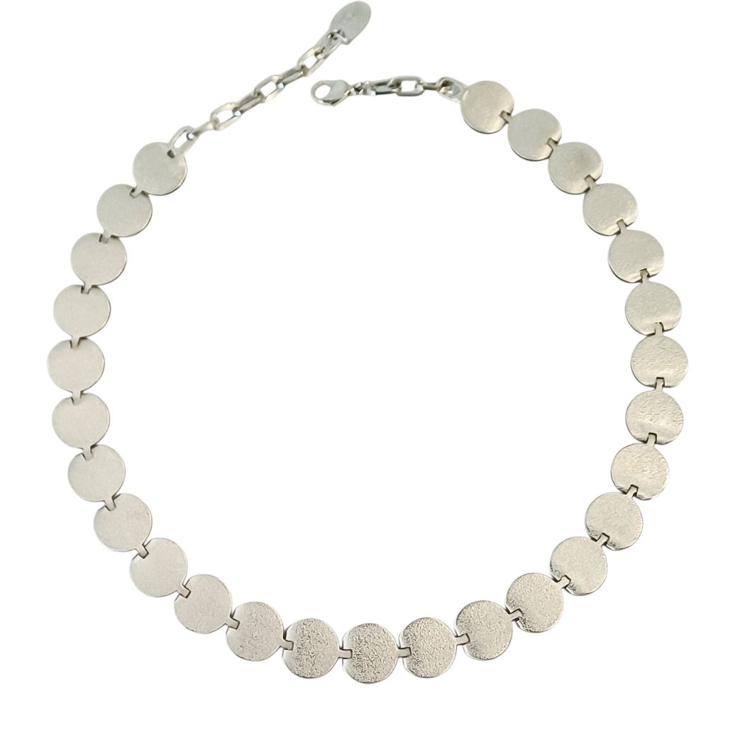 Alevá Bijoux Collane Chips Halskette Silber satiniert 37 cm