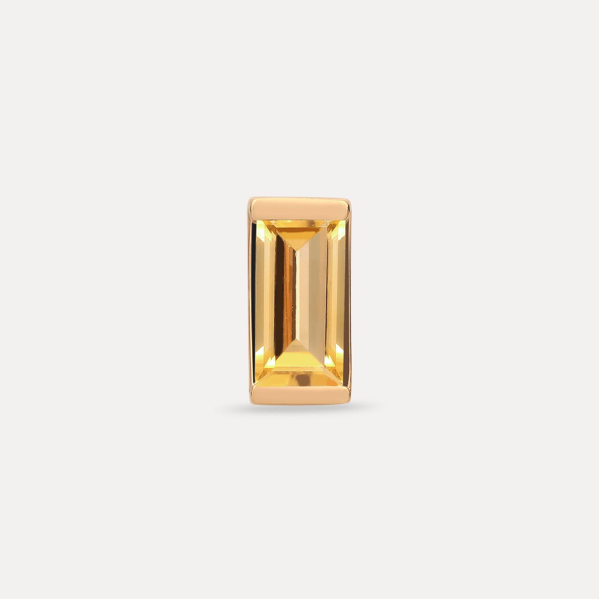 Stilnest Citrin Balance Baguette Ohrstecker Gold Single