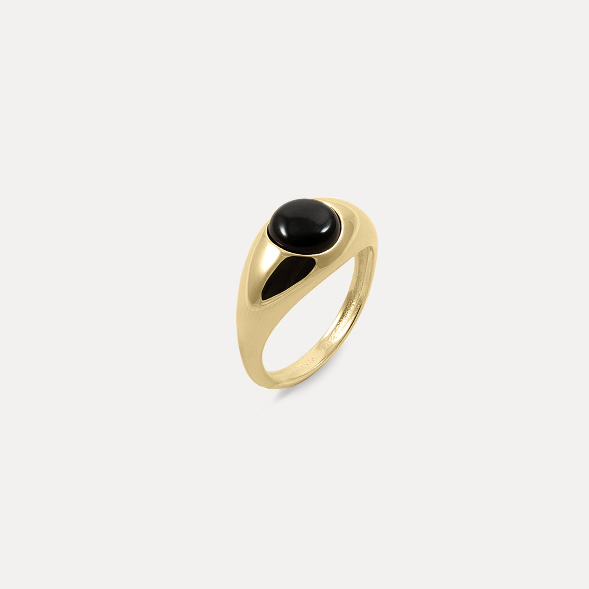 Stilnest Eden Pea Ring Onyx 585 Gold 14k Massivgold 52