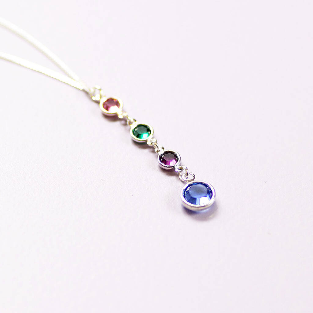 Joy Mother Three Children Birthstone Halskette Gold 40-45cm