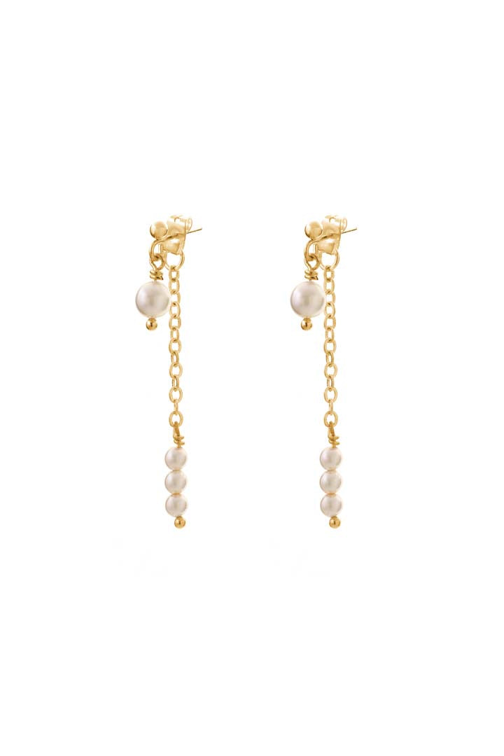 Joy by Corrine Smith Double Drop Ohrringe Gold Perle Kette