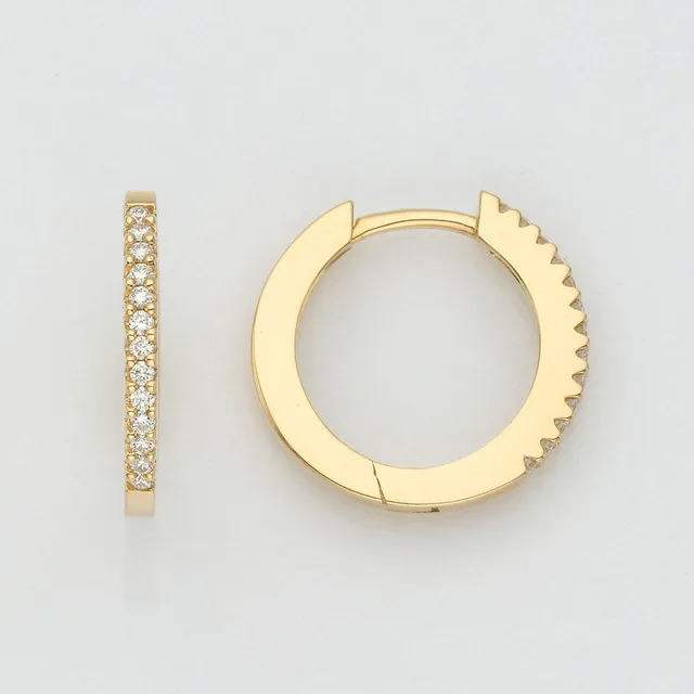 Eugen Rühle Creolen Brillant 0,12ct Ohrringe Weißgold 590