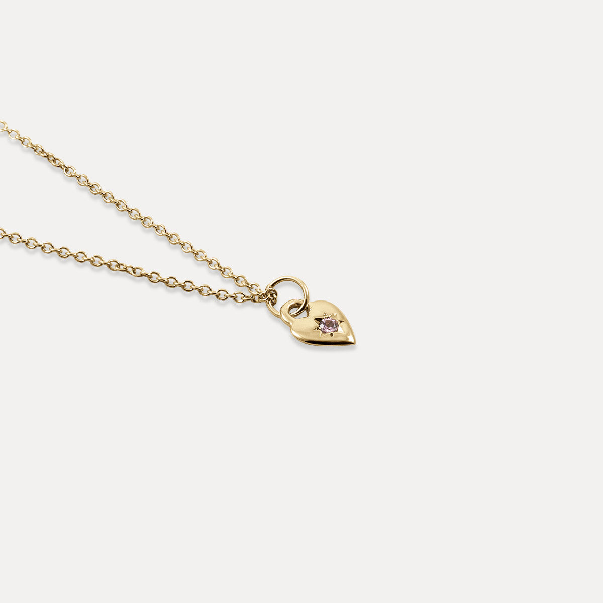 Stilnest Rosa Turmalin Heart Kette 585 Gold 45cm Edelstein