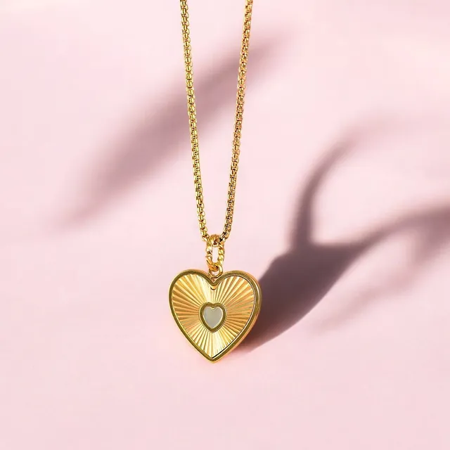 Joy by Corrine Smith Halskette Herz Perlmutt Gold 40cm