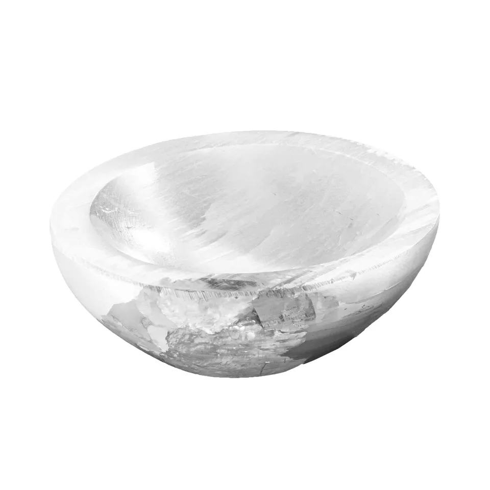 NKlaus Healing Crystals Selenit-Schale 7,5 cm Kristallschale satiniert